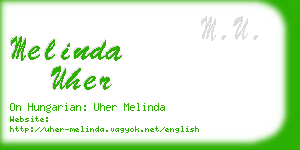 melinda uher business card